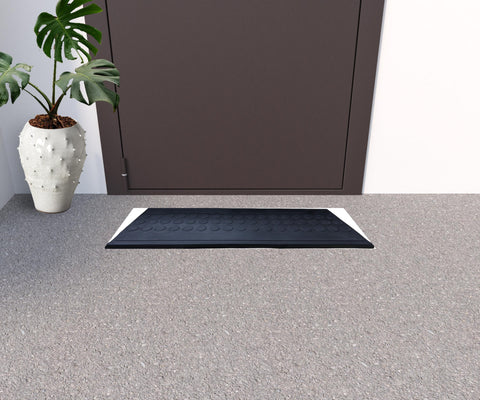 9" X 30" Black Rubber Outdoor Door Mat