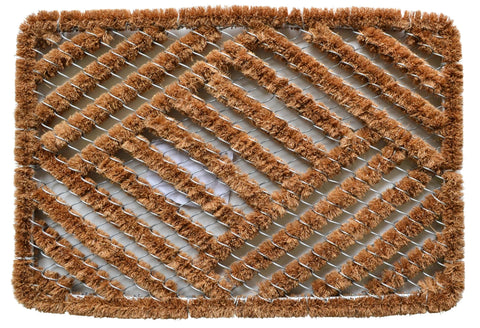 8' X 10' Blue Black And Gray Striped Washable Indoor Outdoor Area Rug