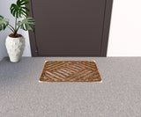 16" X 24" Brown Coir Geometric Outdoor Door Mat
