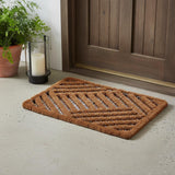 16" X 24" Brown Coir Geometric Outdoor Door Mat
