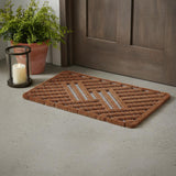 18" X 30" Brown Coir Geometric Outdoor Door Mat