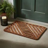 16" X 24" Brown Coir Geometric Outdoor Door Mat