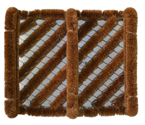 8' X 10' Blush Burgundy And Pink Striped Washable Indoor Outdoor Area Rug