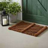 12" X 14" Brown Coir Geometric Outdoor Boot Scraper