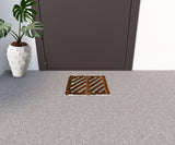12" X 14" Brown Coir Geometric Outdoor Boot Scraper