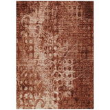 5' X 8' Orange Ikat Washable Indoor Outdoor Area Rug