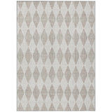 5' X 8' Beige Geometric Washable Indoor Outdoor Area Rug