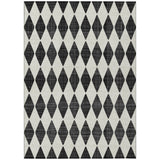 8' X 10' Black Geometric Washable Indoor Outdoor Area Rug