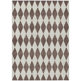 5' X 8' Brown Geometric Washable Indoor Outdoor Area Rug