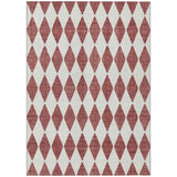 5' X 8' Burgundy Geometric Washable Indoor Outdoor Area Rug