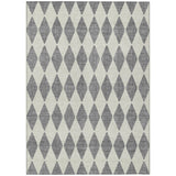 3' X 5' Gray And Ivory Geometric Washable Indoor Outdoor Area Rug