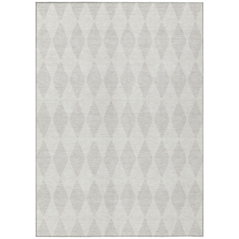3' X 5' Ivory And Beige Geometric Washable Indoor Outdoor Area Rug