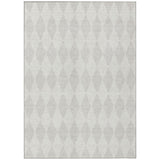 5' X 8' Ivory And Beige Geometric Washable Indoor Outdoor Area Rug