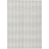 8' X 10' Ivory And Beige Geometric Washable Indoor Outdoor Area Rug