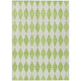 8' X 10' Lime Green And Ivory Geometric Washable Indoor Outdoor Area Rug