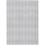 8' X 10' Pewter And Silver Geometric Washable Indoor Outdoor Area Rug