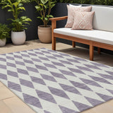 8' X 10' Purple And Lilac Geometric Washable Indoor Outdoor Area Rug
