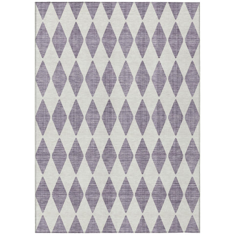 8' X 10' Purple And Lilac Geometric Washable Indoor Outdoor Area Rug