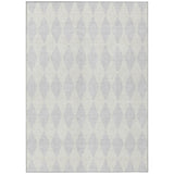 8' X 10' Silver And Ivory Geometric Washable Indoor Outdoor Area Rug