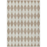 8' X 10' Taupe And Ivory Geometric Washable Indoor Outdoor Area Rug