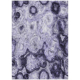 3' X 5' Purple And Lavender Abstract Washable Indoor Outdoor Area Rug