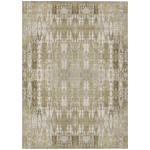3' X 5' Beige Ivory And Tan Moroccan Washable Indoor Outdoor Area Rug