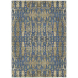 8' X 10' Blue Taupe And Beige Moroccan Washable Indoor Outdoor Area Rug