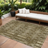 8' X 10' Chocolate Taupe And Beige Moroccan Washable Indoor Outdoor Area Rug
