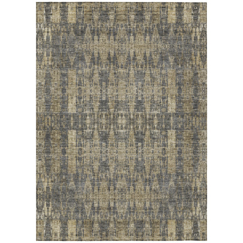 5' X 8' Gray Taupe And Beige Moroccan Washable Indoor Outdoor Area Rug