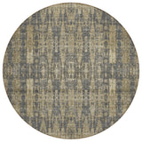8' Gray Taupe And Beige Round Moroccan Washable Indoor Outdoor Area Rug