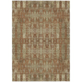 5' X 8' Orange Taupe And Beige Moroccan Washable Indoor Outdoor Area Rug