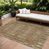8' X 10' Orange Taupe And Beige Moroccan Washable Indoor Outdoor Area Rug