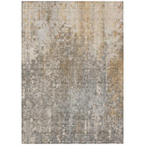 5' X 8' Beige Gray And Taupe Abstract Washable Indoor Outdoor Area Rug