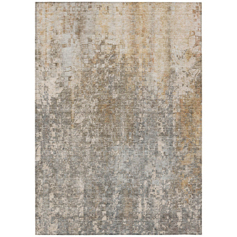 8' X 10' Beige Gray And Taupe Abstract Washable Indoor Outdoor Area Rug