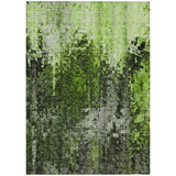 3' X 5' Green And Lime Green Abstract Washable Indoor Outdoor Area Rug