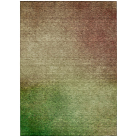 3' X 5' Blush Taupe And Green Ombre Washable Indoor Outdoor Area Rug