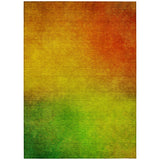 5' X 8' Terra Cotta Gold And Green Ombre Washable Indoor Outdoor Area Rug