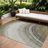 8' X 10' Taupe Gray And Ivory Abstract Washable Indoor Outdoor Area Rug