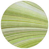 8' Artichoke Green And Olive Green Round Abstract Washable Indoor Outdoor Area Rug