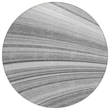 8' Gray Silver And Ivory Round Abstract Washable Indoor Outdoor Area Rug