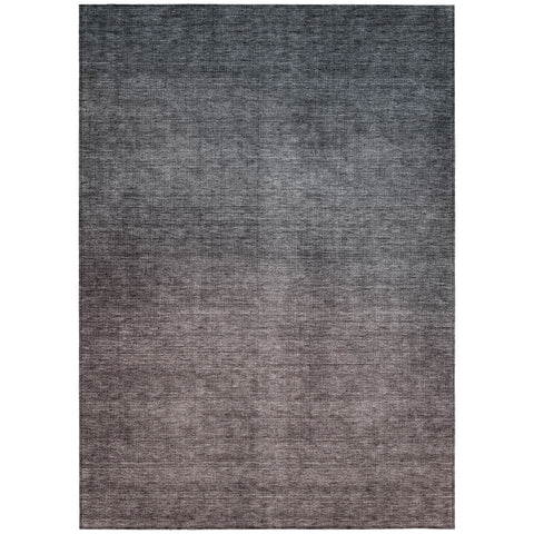 8' X 10' Gray Charcoal And Brown Ombre Washable Indoor Outdoor Area Rug