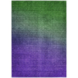 3' X 5' Green Purple And Charcoal Ombre Washable Indoor Outdoor Area Rug
