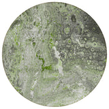 8' Artichoke Green And Ivory Round Abstract Washable Indoor Outdoor Area Rug