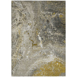 8' X 10' Taupe Brown And Beige Abstract Washable Indoor Outdoor Area Rug