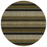 8' Brown Ivory And Black Round Striped Washable Indoor Outdoor Area Rug