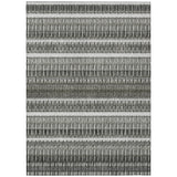 3' X 5' Gray Charcoal And Ivory Striped Washable Indoor Outdoor Area Rug