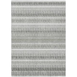 5' X 8' Ivory Gray And Taupe Striped Washable Indoor Outdoor Area Rug