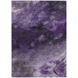 5' X 8' Purple Eggplant And Lavender Abstract Washable Indoor Outdoor Area Rug