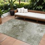 8' X 10' Taupe Beige And Brown Abstract Washable Indoor Outdoor Area Rug