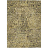 3' X 5' Gold Black And Charcoal Geometric Washable Indoor Outdoor Area Rug